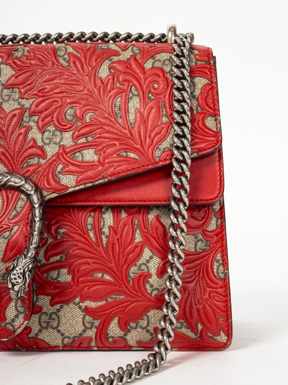 Gucci Dionysus Red Arabesque & GG Supreme Shoulder Bag - Picture 7 of 14